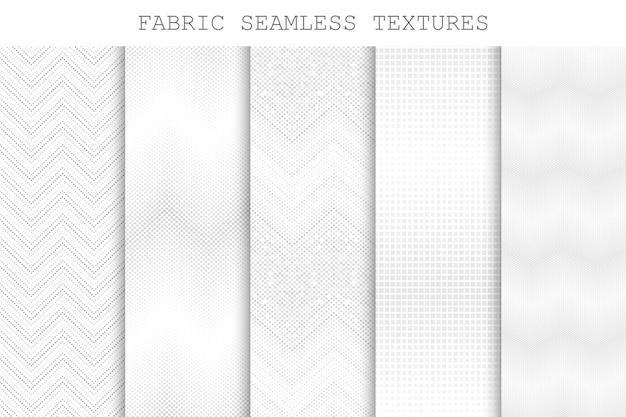 Collection of seamless vector decorative fabric textures