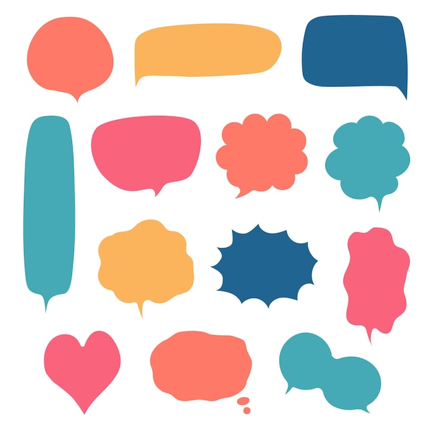 Premium Vector | Collection set of hand drawn speech bubble balloon