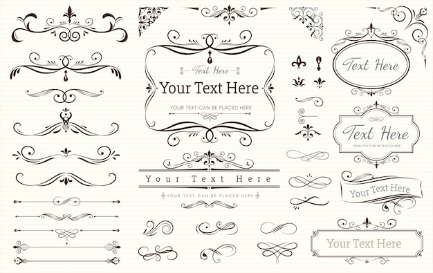 Collection set of label ornament vector illustration