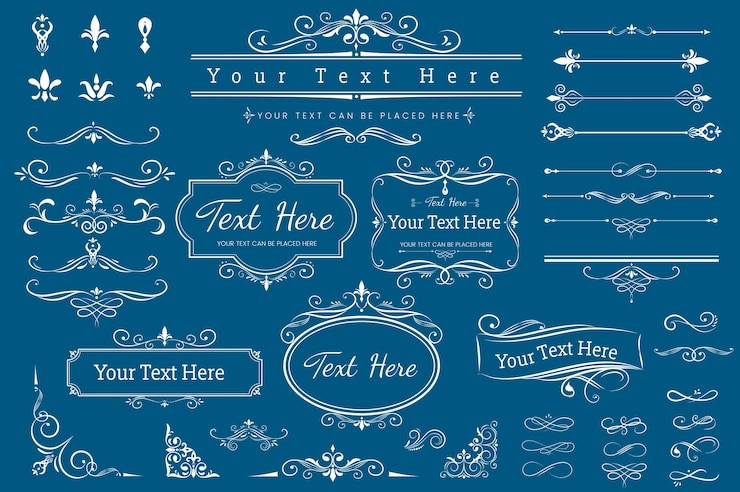 Vector collection set of label ornament