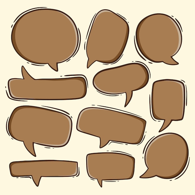 collection set speech bubbles hand drawn