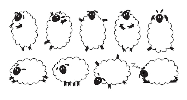 Collection of sheep illustrations