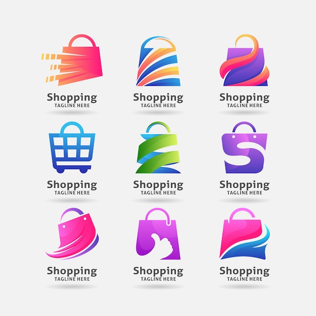 Collection of shopping bag logo design