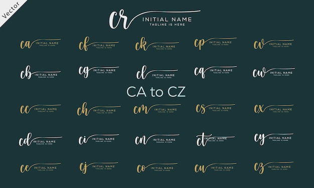 Collection of Signature initial logo set template