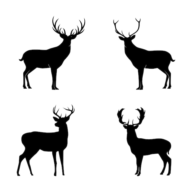 Collection of silhouettes of Deer