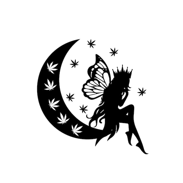 Collection of silhouettes of a fairy