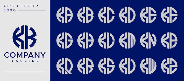 간단한 원 문자 K 로고 디자인의 컬렉션