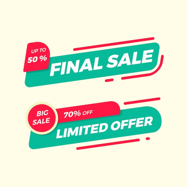Collection of Simple Flat Sale Banner for Advertising and Promotion