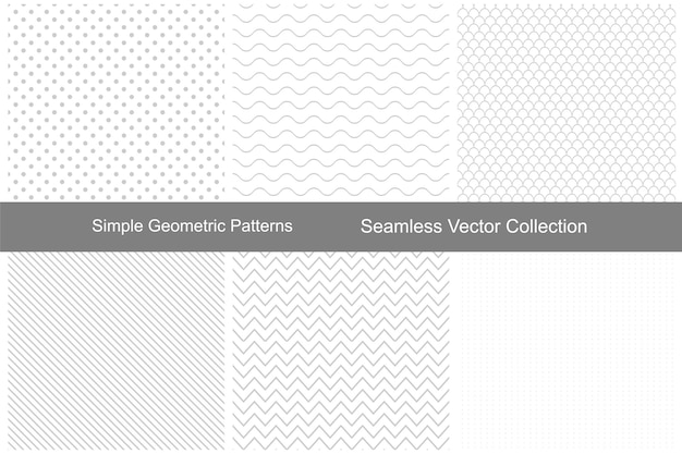 collection of simple seamless patterns six vector creative patterns for  your design and ideas