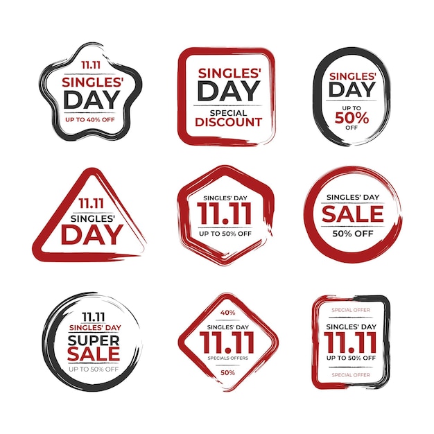 Vector collection of singles day badges