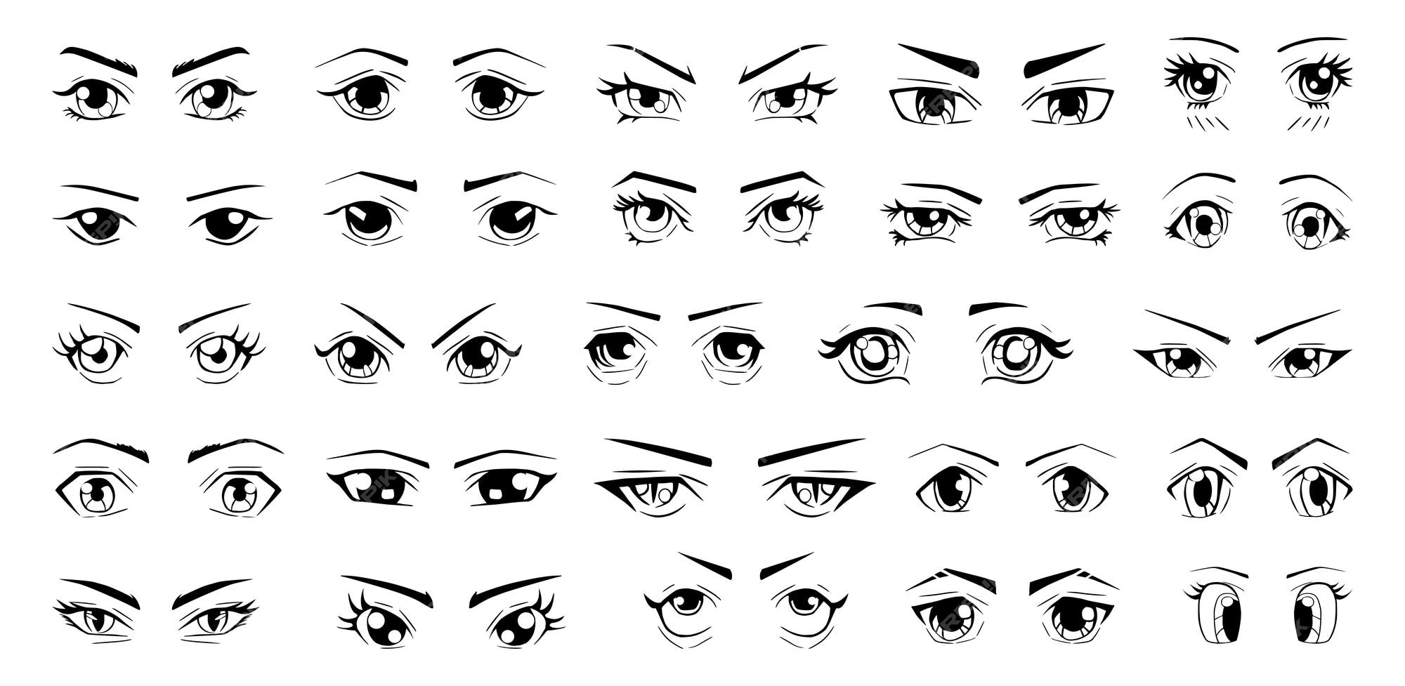 How To Draw Anime - Different Examples of Anime Eyes. (Eye Reference)