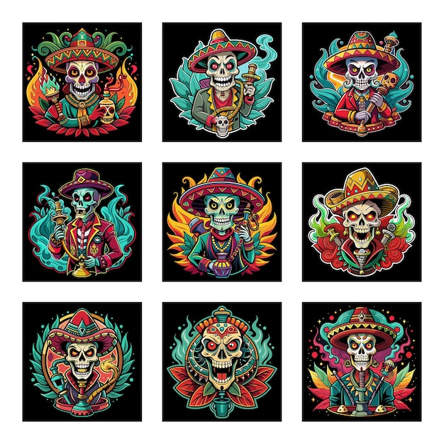 A collection of skulls and skulls from the series