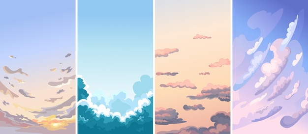 Vector collection of sky landscapes