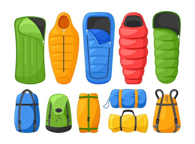 Collection Of Sleeping Bags For Outdoor Enthusiasts Includes Various Styles Suitable For Different Weather Conditions