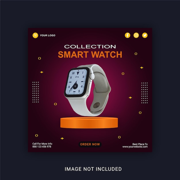 Collection Smart watch Social Media Post Instagram Banner Teemplat