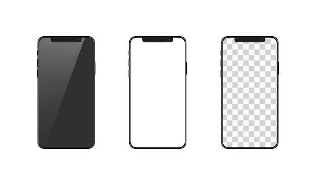 Vector collection of smartphone isolated on white