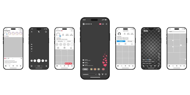 スマートフォンの画面にインスタグラムのインタフェースが表示されストーリーリールメッセージが投稿されています