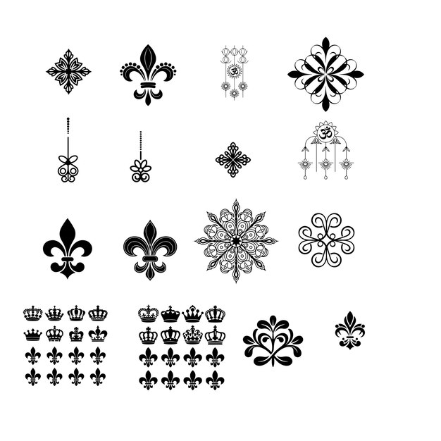 a collection of snowflakes and other designs including the logo of the snowflake