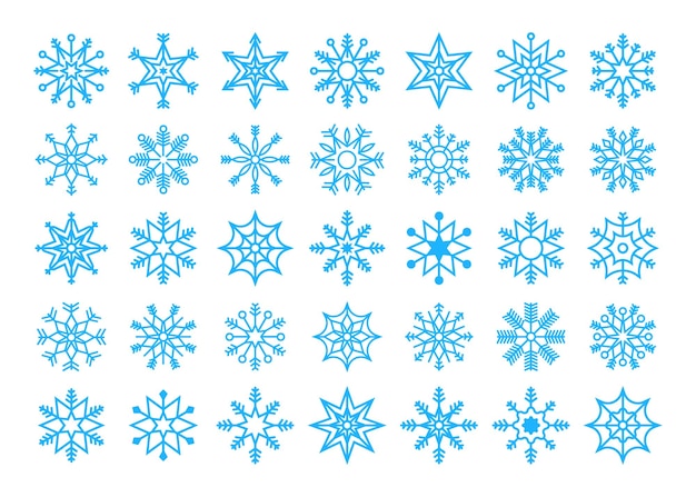 Vector collection of snowflakes snowflake shapes vector