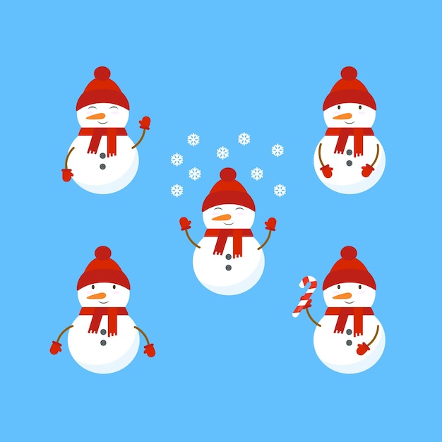 Vector collection of the snowman