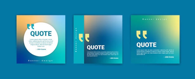 Collection of Social Media Post Design Templates for Quotes