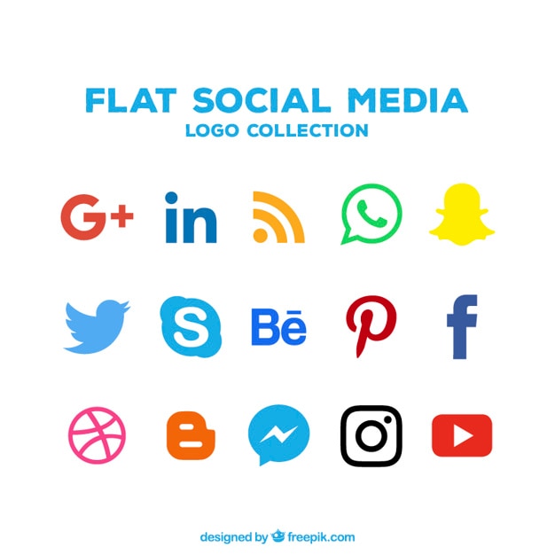 Vector collection of social networking icons in flat design