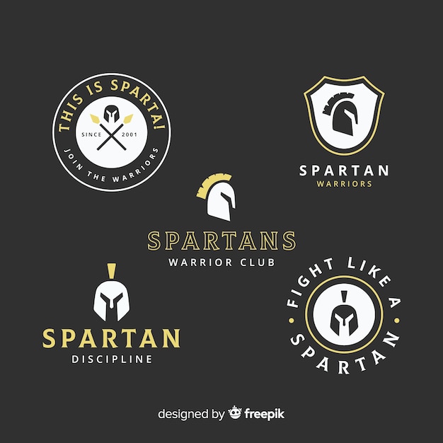 Vector collection of spartan labels