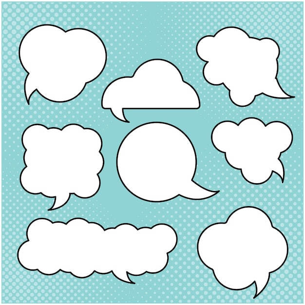 collection of speech bubble designs in classic style