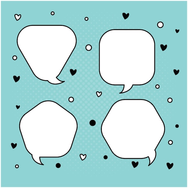 collection of speech bubble designs in classic style