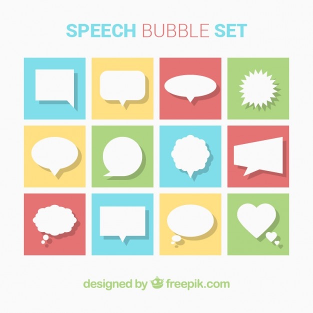 Collection of speech bubble in flat design