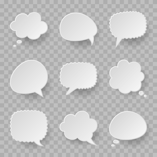 Collection of speech bubbles isolated