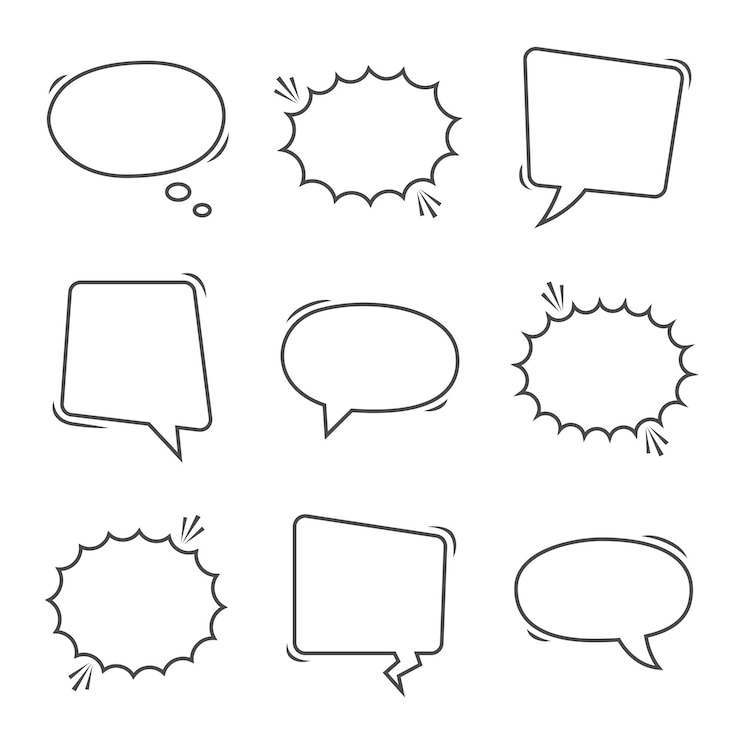 Vector collection of speech bubbles isolated