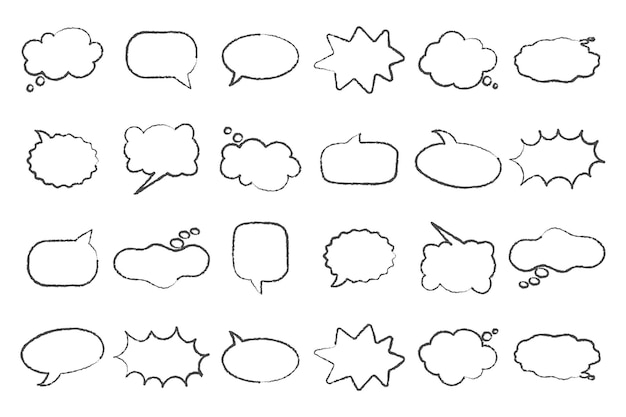 Collection of speech bubbles in retro style Icons vector