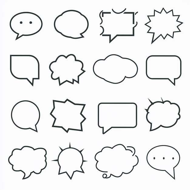 Vector a collection of speech bubbles with a speech bubble in the middle