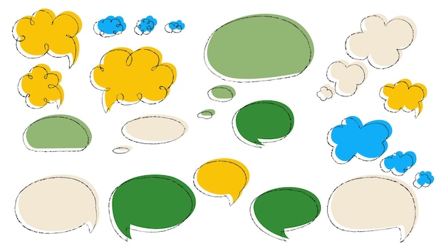 A collection of speech bubbles with the word bubble on the top.