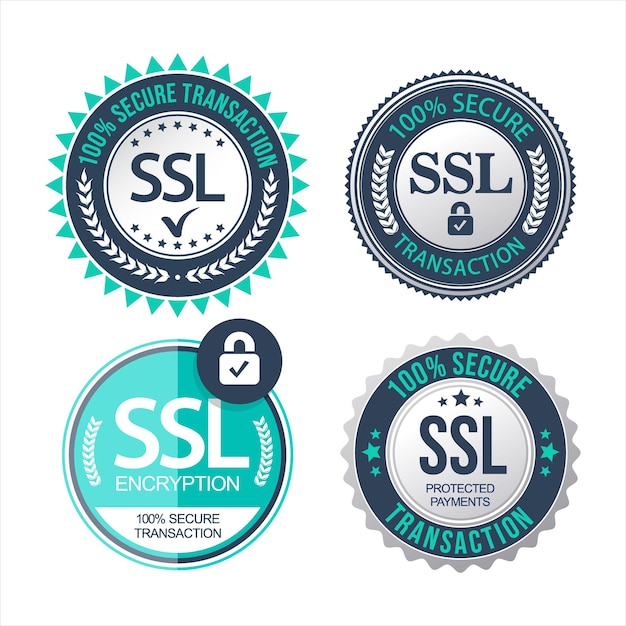 Vector collection of ssl protection secure icon vector illustration isolated on white background