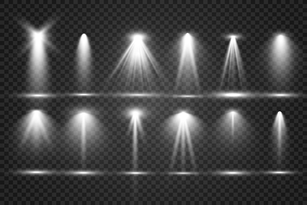 collection of stage lighting catwalk or platform transparent effects bright lighting