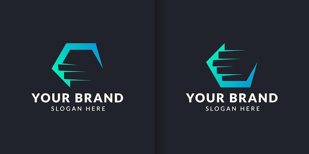 Collection of Stairs On E Letter Logo Design part 2