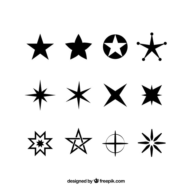 Vector collection of star of different type