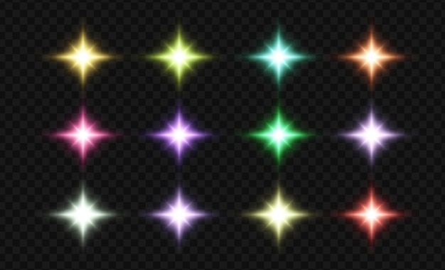 Collection starlight, flare, explosion and sparkle effects