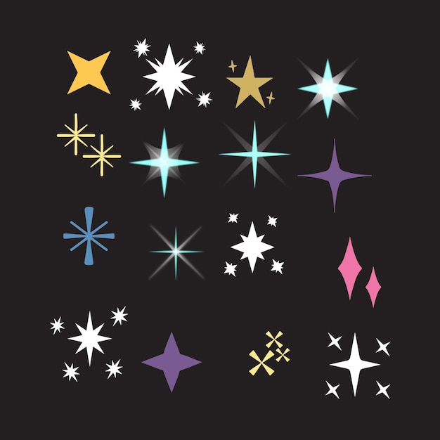 異なる色の星や星の集合