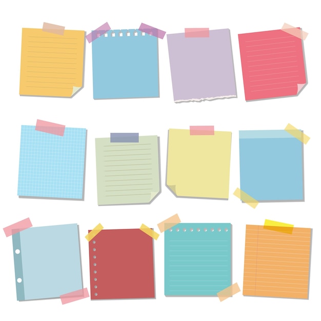 Vector collection of sticky note vector illustration