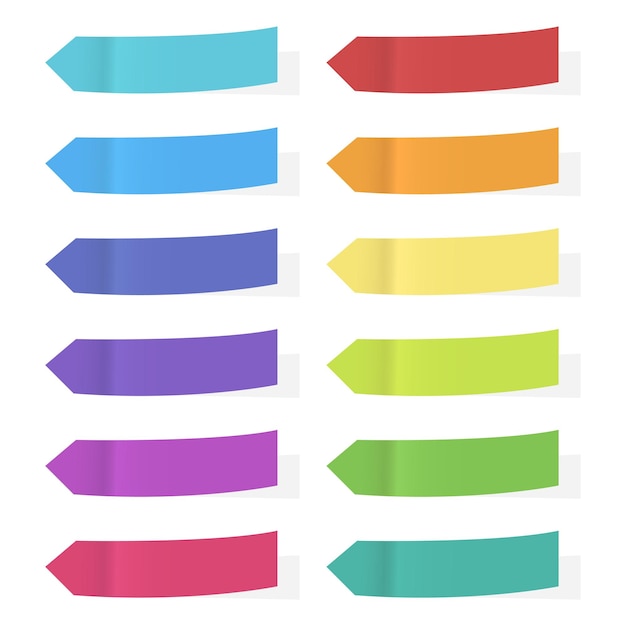 Vector a collection of sticky notes arrow tabs with shadow place stickers for notes