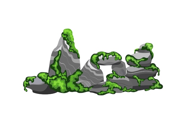 녹색 이끼가 있는 다양한 모양의 돌 수집Coastal pebblescobblestonesgravelminerals and geoformes with green lichen바위 조각바위 및 건축 자재