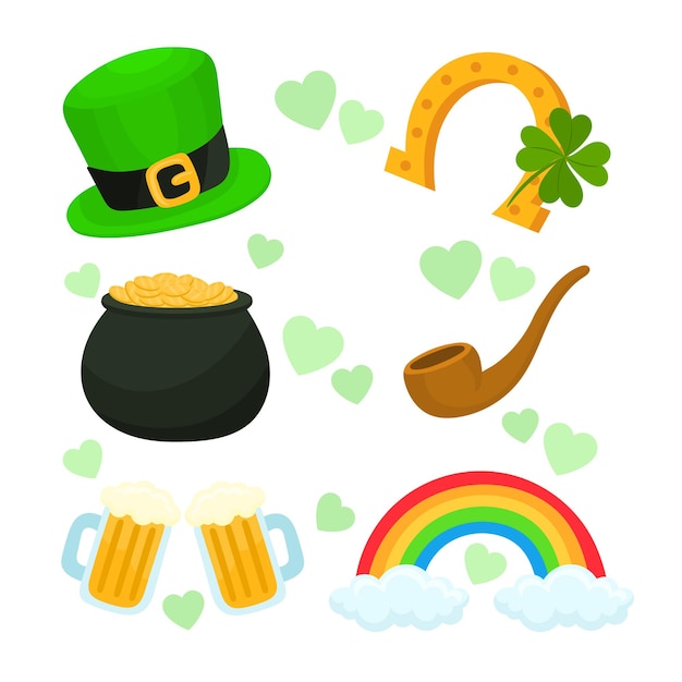 Vector collection of stpatricks day elements