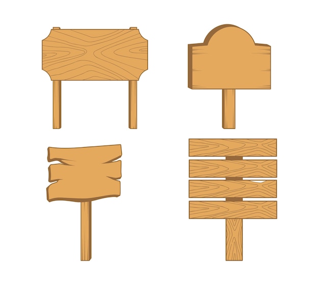 Collection of Street Wooden Vector