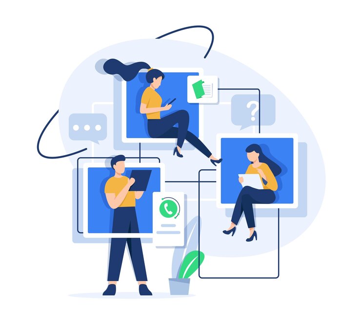 Vector collection of succesfull team illustrations,bundle of men and women taking part in business meeting