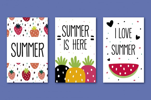 Vector collection of summer cards