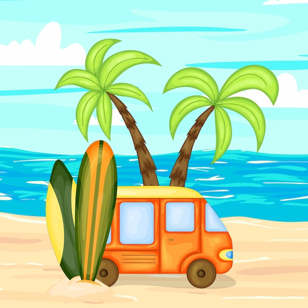 Vector a collection of summer items illustration