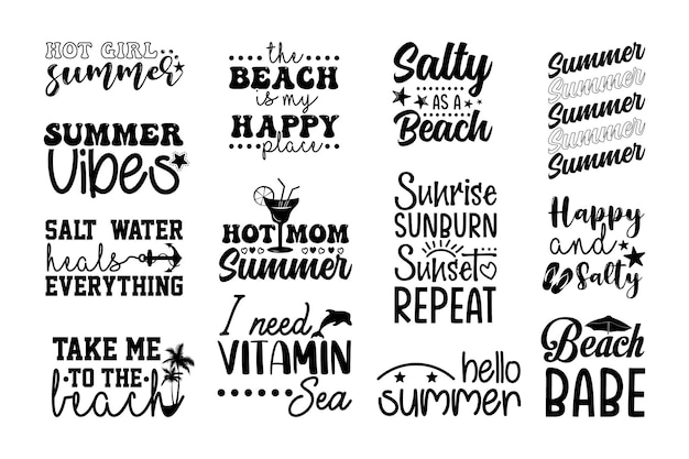 A collection of summer quotes including the beach, beach, and summer.